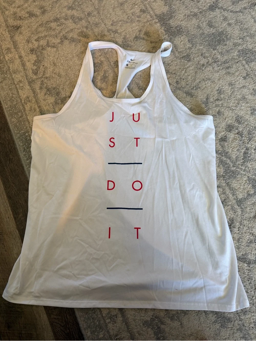 White Nike Racerback Tank with Red